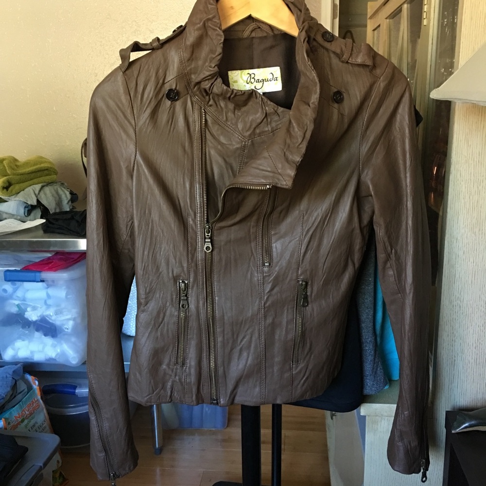 Baguda Brown Leather Jacket